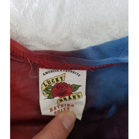 LUCKY BRAND swimsuit bikini with removable flowers size Small - Picture 10 of 11